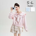 トレーナー レディース トップス 長袖 ビックシルエット セーラーカラー フリル かわいい ロリータ ゆったり キュート 楽チン カジュアル 体型カバー リラッ...