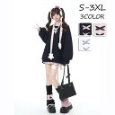トレーナー レディース トップス 長袖 ビックシルエット リボン フリル かわいい ロリータ ゆったり キュート 楽チン カジュアル 体型カバー 大きいサイズ リラックス ガーリー ピンク ブラック ホワイト S M L XL 2XL 3XL de010lclcm4