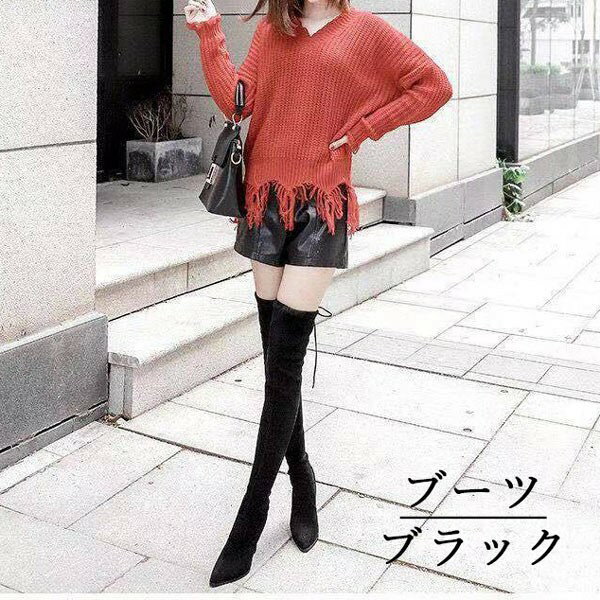 ロングブーツ ニーハイブーツ 美脚 7-7.5cmヒール 大きいサイズ ブーツ セクシー ニーハイ 細見え 秋冬 ピンヒール 細ヒール ハイヒール レディース ...