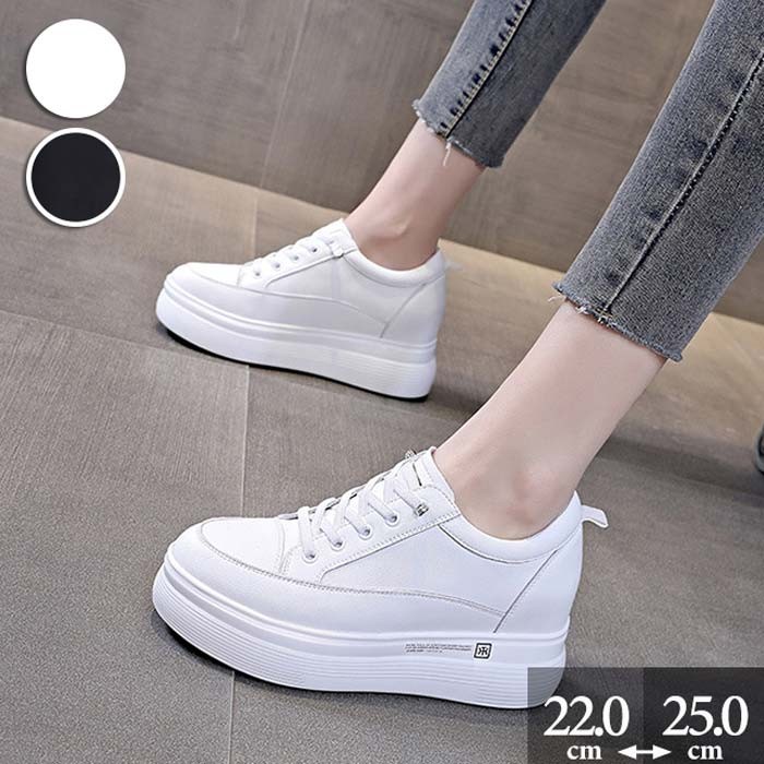 厚底 スニーカー 靴 レースアップ レディース スニーカー 編上げタイプ 歩きやすい 痛くない 美足 春秋 韓国 オフホワイト ブラック 通勤 大人 22.0 22.5 23.0 23.5 24.0 24.5 25.0 di049m3m3m6