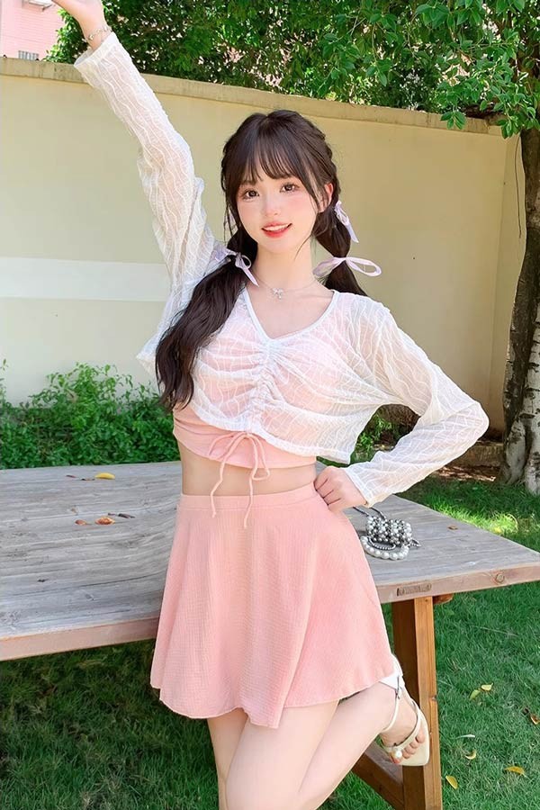 タンキニ水着 服みたいな 水着 3点セット 長...の紹介画像3