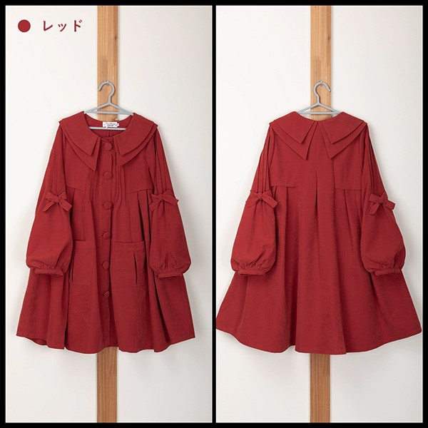 楽天市場】ロリータ コート（カラーレッド）（レディースファッション