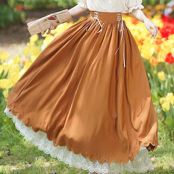 楽天市場】ロリータ スカート（カラーオレンジ）（ボトムス