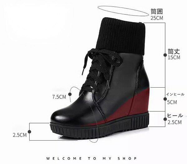 スニーカー ブーツ レディース 厚底 ハイヒール インヒール 美脚 シンプル 通勤靴 かわいい 歩きやすい 履き心地よく 疲れない 身長アップ 軽い おしゃれ 歩きやすい di068m5m5m6 - 3
