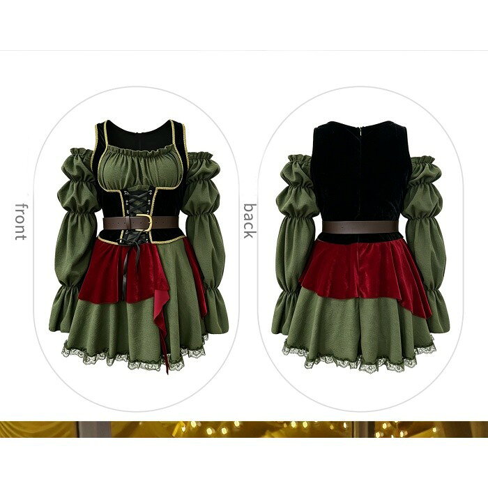 ハロウィン コスプレ 衣装 レディース ワンピース ドレス 仮装 パイレーツ キャプテン衣装 中世風 ゴシック 長袖 フリル ステージ衣装 舞台 演出 パーティー イベント 文化祭 mb012m7m7m3 everysp-10031786 ドレス・ファッション エブリ サンプル画像2