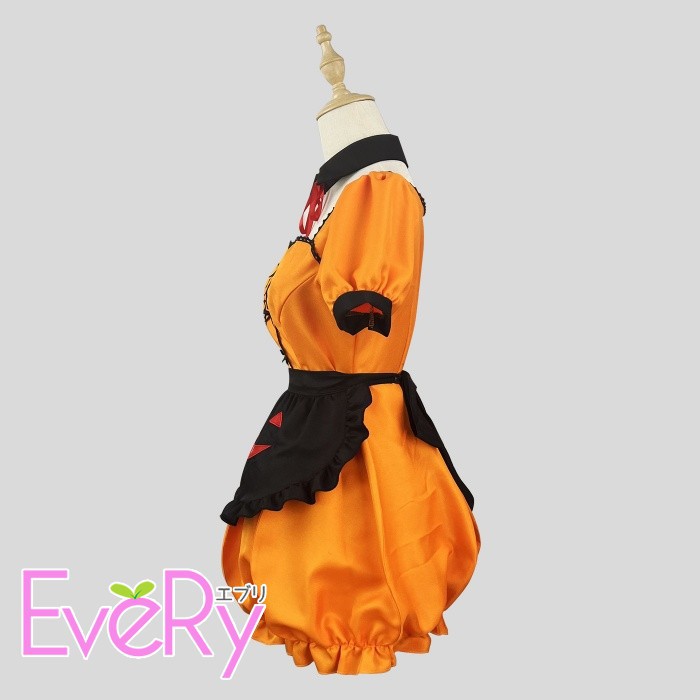 ハロウィン コスプレ 衣装 レディース メイド服 コンカフェ 衣装 ワンピース ロリータ風 パンプキン 仮装 ドレス フリル エプロン付き 可愛い メイド コスチューム イベント パーティー 撮影 mb013m7m7m3 everysp-10031600 ドレス・ファッション エブリ サンプル画像3
