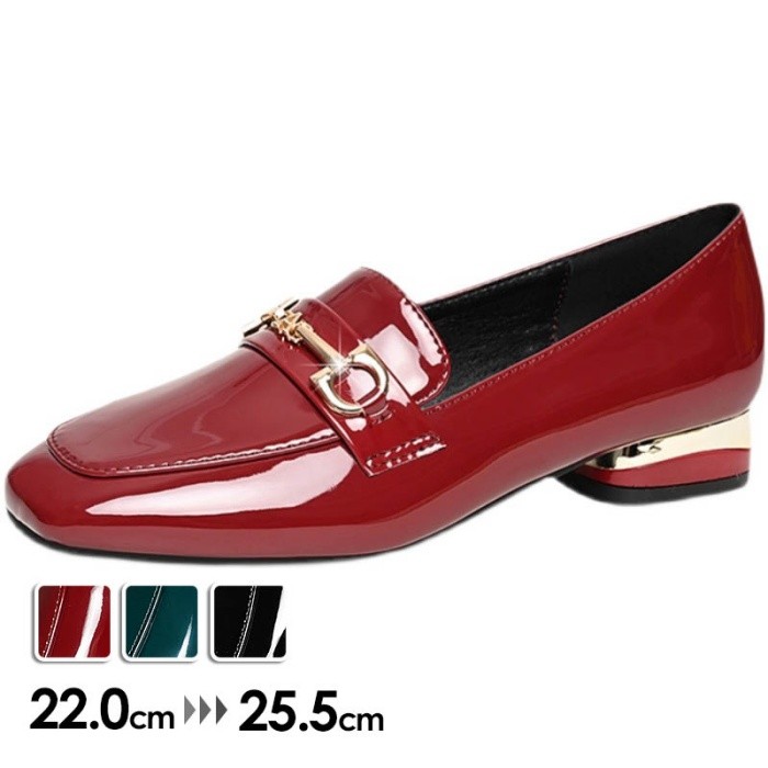 Rakuten - レディース ローファー フラットシューズ 秋 スリッポン 革靴 歩きやすい 履きやすい おしゃれ 通勤 通学 カジュアル ワインレッド ブラック グリーン nt004m7m7m6