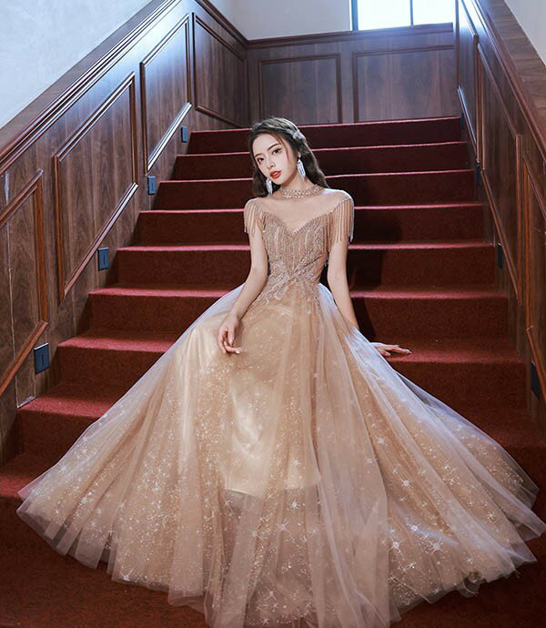 パーティードレス ロングワンピース ドレス 高級 令嬢の 婚約 式 成人 卒業 年次 総会の パーティー ジャカード ウエスト ドレス