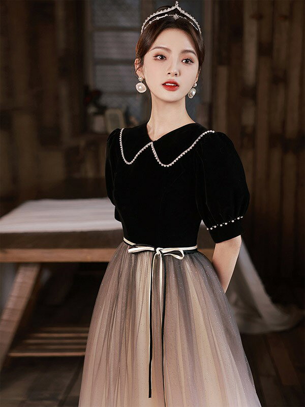 ドレス 大人 ピアノ 発表会 ロングドレス 大きいサイズ 小さいサイズ 演奏会 結婚式 母親 演奏会用ドレス 袖付き 半袖 ロング 黒 披露宴 レディース 演奏会ドレス ピアノ発表会 韓国 イブニングドレス パーティードレス ワンピース ステージドレス 二次会 花嫁 db041n1n1t2