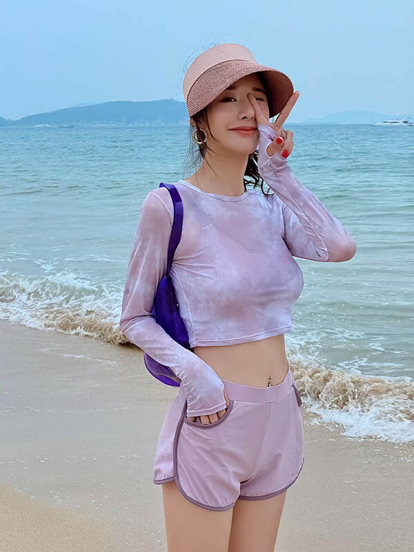 レディース サーフ スーツ スポーツ 水着 ビーチ サマーレジャー ラッシュガード サーフィン 日焼け防止 ワンピース ボクサー 女性 保守的 長袖 スイミング プール