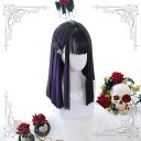 ウィッグ lolita メッシュ ロリータ風 原宿風 かつら ナチュラル パープル 黒髪 ヘアウィッグ スウィート 自然 ストレート レディース コスプレ 可愛...