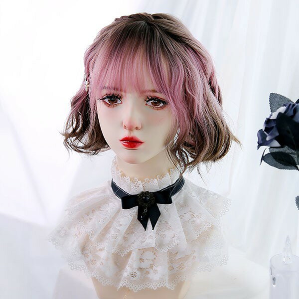 Rakuten - ウィッグ レディース フルウィッグ ショート グラデーション 巻き髪 ピンク ぱっつん前髪 可愛い かわいい 大人用 コスプレ ロリータ ゴスロリ コスチューム 原宿風 仮装 かつら wig Lolita 小顔 文化祭 イベント 学園祭 ハロウィン 地雷系 dq115n1n1m6