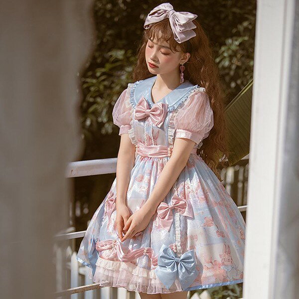 ロリータ サクラキャンディー ワンピース Lolita OP ゆめかわ 長袖 通販 文化祭 学園祭 コスプレ衣装 ゴスロリ ゴシック メイド コスチューム アニメ オールシーズン ハロウィンコスチューム コスプレ おすすめ 可愛い ds065q3q3t2