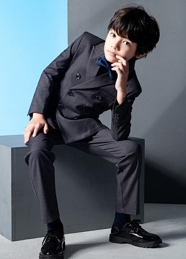 卒業式 スーツ 男の子 4点セット ストライプ 結婚式 ジュニアスーツ 子供服 フォーマルスーツ こどもスーツ キッズ カッコイイ スーツ キッズフォーマル ベスト付 男の子 入学式 卒園式 入園式 発表会 誕生日 七五三 グレー 紺 dg211s1