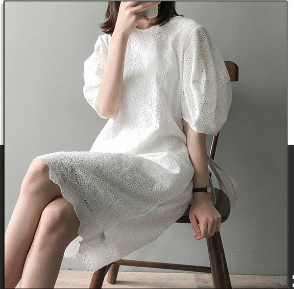 夏ワンピース 透かし リゾートワンピース 半袖 夏ワンピ リゾート ロングワンピース サマー ゆったり 大きサイズ ビーチ リゾート ロング丈 送料無料 旅行 結婚式 披露宴 お呼ばれ ホワイトS M L XL 2XL 3XL 4XL 5XLdn008s1