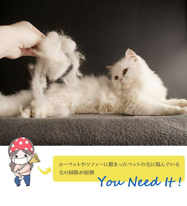 除毛ブラシ 犬の毛 猫の毛 掃除用品 ペット用品 ペットグッズ 抜け毛除去用品 ケア用品 カーペット ソファ 布団 クッション 車内 カーシート 衣服 抜け毛対策 便利グッズ コンパクト 可愛い cm012t2 everysp-10019030 ドレス・ファッション エブリ サンプル画像2