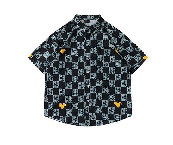 アロハシャツ 男女兼用 ピクセル風柄 開襟 5分袖 ハワイアン 総柄 可愛い ゆったり 体型カバー オーバーサイズ レディース メンズ 開襟シャツ 夏 大きいサイズ シンプルデザイン カジュアル ストリートリゾート 旅行 海 ビーチ df135t2t2t2