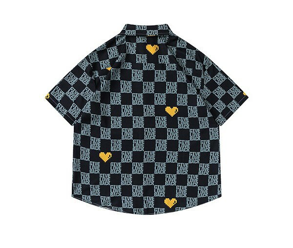 アロハシャツ 男女兼用 ピクセル風柄 開襟 5分袖 ハワイアン 総柄 可愛い ゆったり 体型カバー オーバーサイズ レディース メンズ 開襟シャツ 夏 大きいサイズ シンプルデザイン カジュアル ストリートリゾート 旅行 海 ビーチ df135t2t2t2