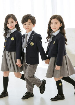 韓国風 子供 制服 幼稚園 小学生 女の子 男の子 5点セット ワンピース リボン ネクタイ 長袖 スーツ かわいい フォーマル 入学式 卒業式 七五三 お受験 発表会 ジュニア【100/110〜140/150/160】dg061t2t2t2/代引不可