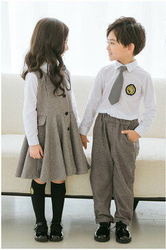 韓国風 子供 制服 幼稚園 小学生 女の子 男の子 5点セット ワンピース リボン ネクタイ 長袖 スーツ かわいい フォーマル 入学式 卒業式 七五三 お受験 発表会 ジュニア【100/110〜140/150/160】dg061t2t2t2/代引不可