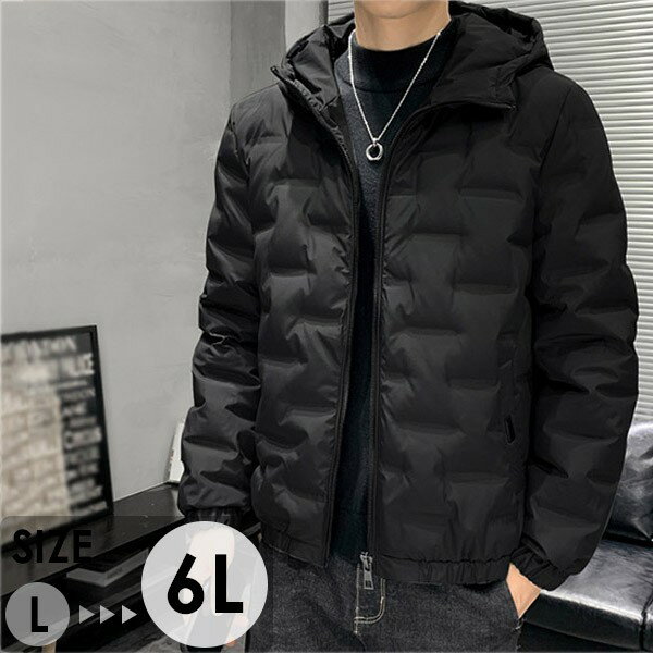 メンズ ダウンジャケット ダウンコート 90%ダウン 防寒 秋冬用 ショート丈 メンズコート アウター 冬服 高品質ダウン 大きいサイズ ポケット付き フード付き 撥水 厚手 男性用 おしゃれ あったか ブラック 黒 3L 4L 5L 6L dp078t2t2t2