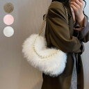 ショルダーバッグ ハンドバッグ 2WAY たっぷり収納 ファスナー レディース 大きめ 軽量 ふわふわ もこもこ 大人 通勤 通学 ファーバッグ 秋冬バッグ 軽...
