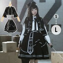 ミニロリ 軍服ロリータ ゴスロリ フルセット ゴシック ブラウス スカート 上下フルセット ミリタリーロリィタ ブラック 黒 膝丈 レディース ロリータアウター 着痩せ 女の子 長袖あり 厚手 防寒 寒さ対策 柔らかい 軽い着心地 暖かい dd146x1x1t2