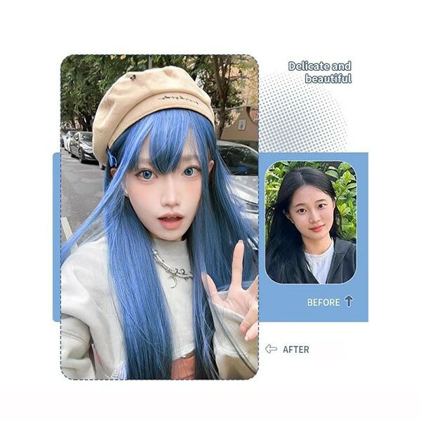 ウィッグ フルウィッグ ロングストレート 女性 レディース ロリータ ハロウィン ふんわり 前髪あり かつら コスプレ 可愛い 耐熱ウィッグ コスチューム 仮装 大人用 普段使い 文化祭 イベント 学園祭 女装 発表会 学芸会 舞台 演劇 変装 小道具 dp165x1x1m6 2