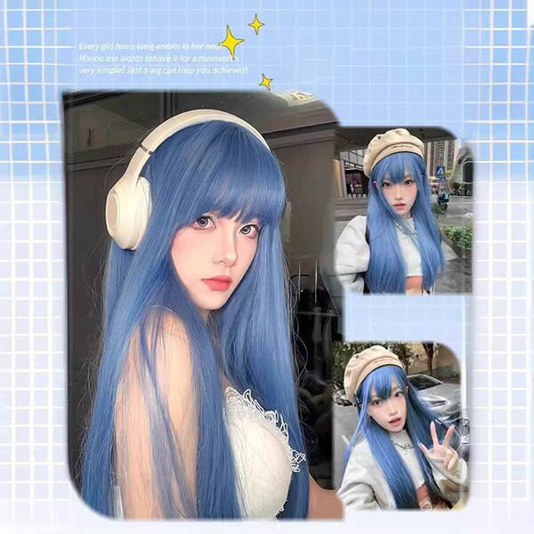 ウィッグ フルウィッグ ロングストレート 女性 レディース ロリータ ハロウィン ふんわり 前髪あり かつら コスプレ 可愛い 耐熱ウィッグ コスチューム 仮装 大人用 普段使い 文化祭 イベント 学園祭 女装 発表会 学芸会 舞台 演劇 変装 小道具 dp165x1x1m6 3