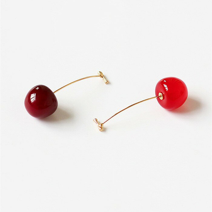 2本セット ピアス レディース さくらんぼ チェリー 赤 レッド ワインカラー フルーツモチーフ アクセサリー シンプル 可愛い 上品 清楚 おしゃれ 韓国風 ファッションジュエリー イヤリング風 軽量 大人 女子 プレゼント ギフト ds158x1x1m4 everysp-10027108 ドレス・ファッション エブリ サンプル画像3