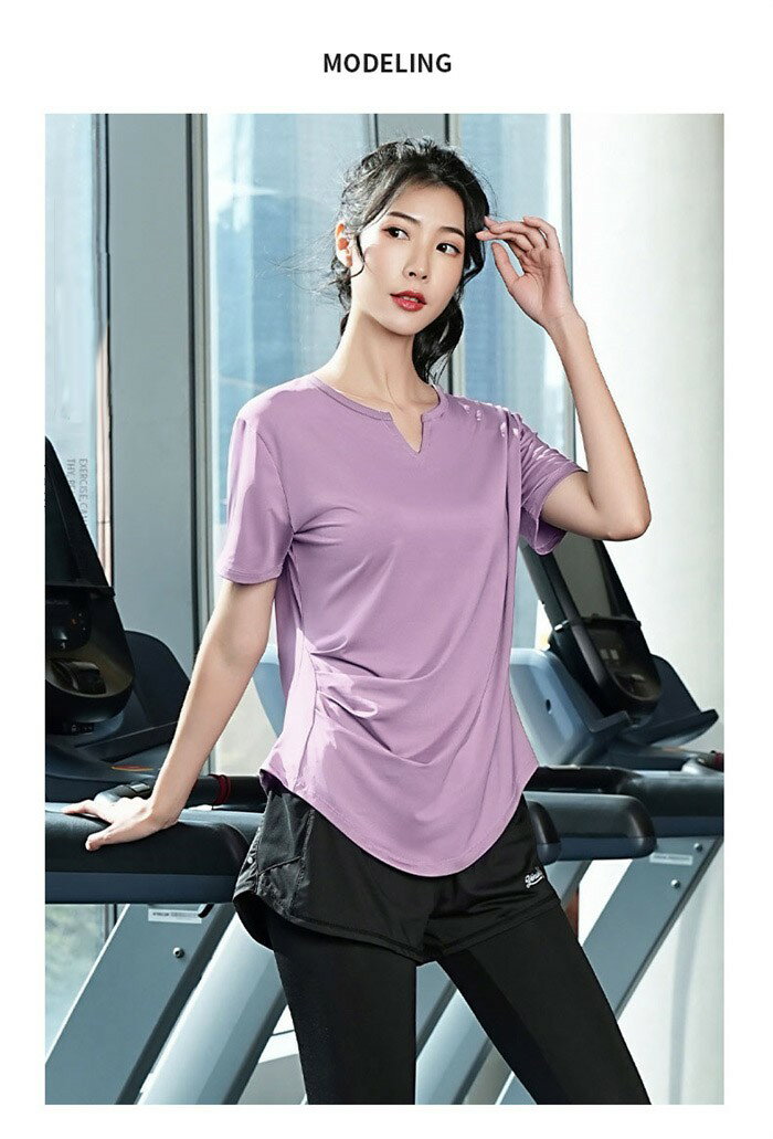 ヨガシャツ レディース 速乾性 tシャツ 半袖 ランニング シアートップス 通気性抜群 透け感 吸汗 ウォーキング ジム ヨガウェア スポーツウェア ゆったり 吸水 無地 シンプル 高弾力 大きいサイズ 6L dy050x1x1m6 3