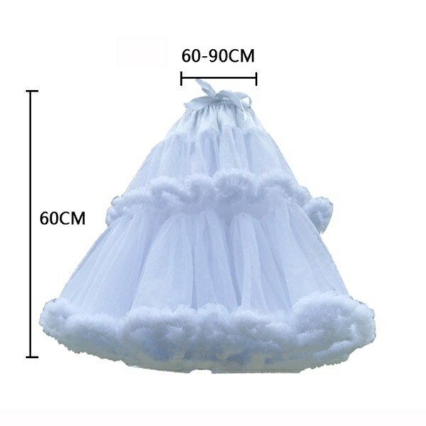 パニエ ロリータ ワイヤーなし 普段使い 60cm ゴスロリ ソフトチュール Lolita ホワイト コスチューム ボリューム ゴムウエスト 萌え萌え 柔らかい 骨なし ふわふわ カワイイ お姫様 ウェディング バレエ la007x1x1t2 3