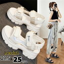スポーツサンダル 厚底 レディース ヒール約5cm ベルクロ ベルト コンフォート 歩きやすい 軽量 美脚効果 スポサン 厚底サンダル ビーチサンダル 厚底靴 ...