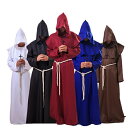 コスプレ コスチューム 公演 ハロウィン 復古風 3点セット十字架 腰縄 西洋 衣装 男性用 大人 中世牧師 神父 メンズ かわいい 【S/M/L/XL】 白 ...