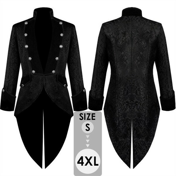 メンズ ジャケット アウター ベルベット 大きいサイズ 燕尾服 タキシード 王子様 ステージ衣装 舞台 演出 貴族 コスプレ 衣装 オペラ用衣装 男性 大人 忘年会 イベント 発表会 演奏会 司会者 かっこいい ハロウィン 文化祭 学園祭 黒 d9090z7z7m6