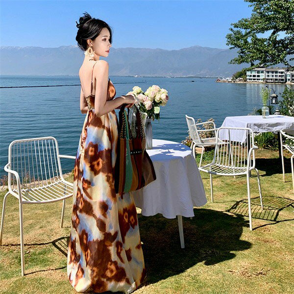 背中 開き ワンピース リゾートワンピ ハワイ リゾートワンピース 沖縄 夏ワンピ マキシワンピース 肩見せ 夏 レディース ビーチ 旅行 大人可愛い 母の日 プレゼント Aライン da124z7z7t2
