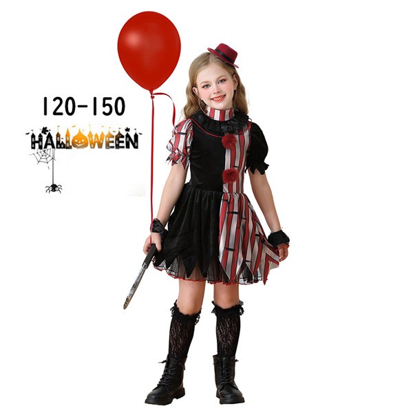 ハロウィン 子供 コスプレ 衣装 女の子 ピエロ 仮装 ワンピース キッズ パーティー コスチューム ...