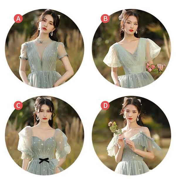 ブライズメイド ドレス ロング丈 袖付き フリル 透明感あり オフショルダー パフスリーブ Vネック ドレス 大人 ピアノ 発表会 結婚式ワンピース 二次会 大きいサイズ 結婚式 体型カバー 半袖 謝恩会 二次会 卒業式 花嫁 演奏会 20代 30代 ds161ze