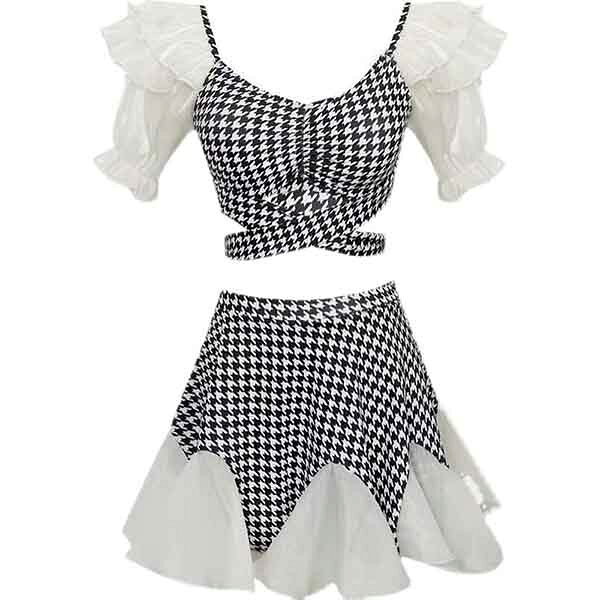 水着 レディース ビキニ チェック柄 シンプル レースアップ水着 体型カバー セパレート ハイウエスト パッド付 海 プール 温泉 リゾート かわいい セクシー 韓国風 大人 ds218zezet2