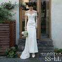 ウェディングドレス ドレス 結婚式 花嫁 バックシャン オフショルダー マーメイドドレス セクシー オープンバック 背中開き ホワイト 白 サテン ピアノ ガーデンウェディング 二次会 フォト婚 撮影会 発表会 ステージ 衣装 後撮り ml183zezet2