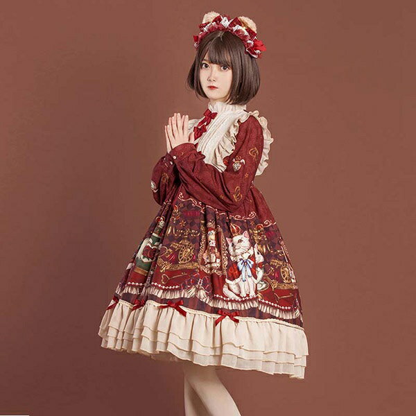 ロリータ ワンピース ゴスロリ クラロリ Aライン リボン Lolita レディース コスチューム 衣装 かわいい フリル 仮装 パーティー 髪飾り イベント ファッション dd041zozot2