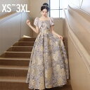 レディースドレス 大人 ピアノ発表会 演奏会 ロング丈 結婚式 半袖 編み上げ ワンピース 二次会 女子会 成人式 おしゃれ 可愛いロングドレス 袖あり お呼ば...