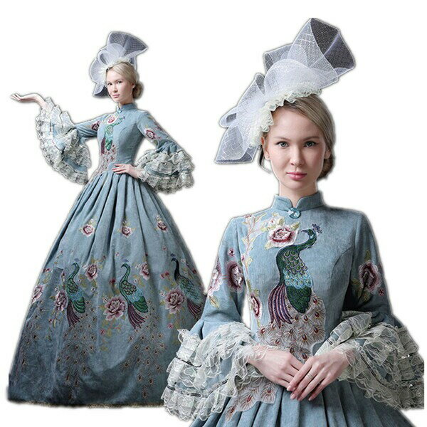 貴婦人 ドレス ロココドレス 中世 ヨーロッパ 豪華な女王 ロングドレス 人気お姫様 代劇 プリンセ ...