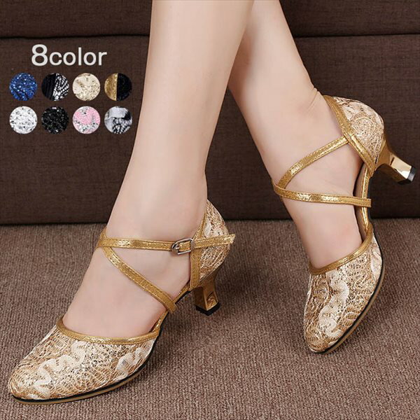 ダンスシューズ レディース ダンスシューズ ヒール ジャズダンスシューズ ラテン 社交 ジューズ パンプス 練習 レディース バレエ ヒップホップ ベリー 大き...