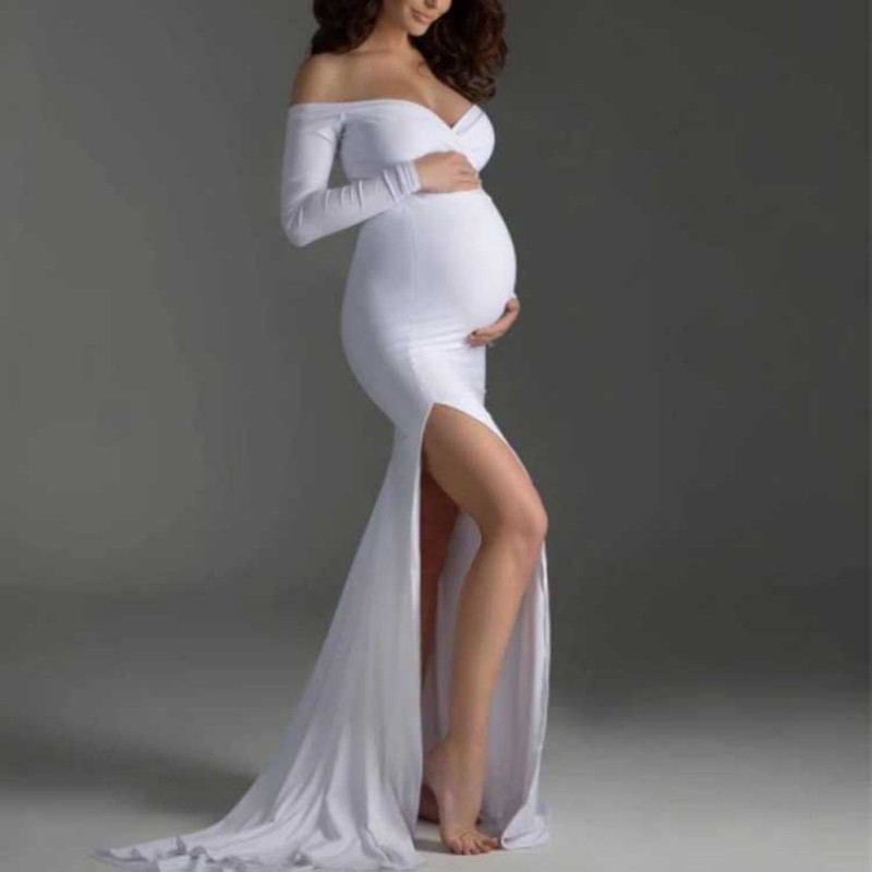 マタニティ ワンピース ドレス タイト 伸縮性 マタニティフォト 妊婦 マタニティ ...