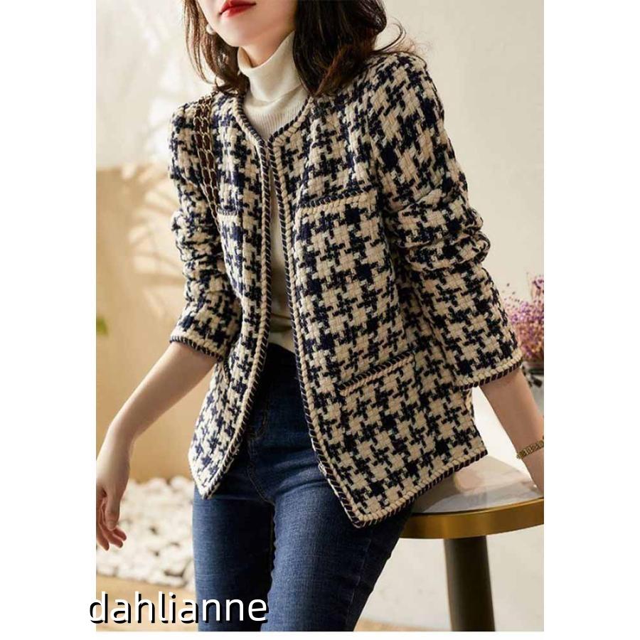 ツイード ジャケット レディース ノーカラージャケット ツイード アウター 春 秋 冬 オフィスカジュアル カジュアル ショート丈 ミドル丈 オフィス 入学式