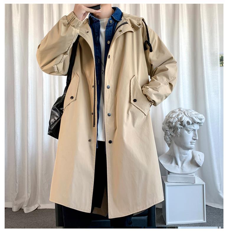 スプリングコート メンズPコートダスターコート 春秋薄手/冬用中綿 フード付きビジネスコート 紳士 シンプル 着痩せ 通勤 男 長袖 おしゃれ ロング丈 アウター ベーシック ジャケット ハーフコート