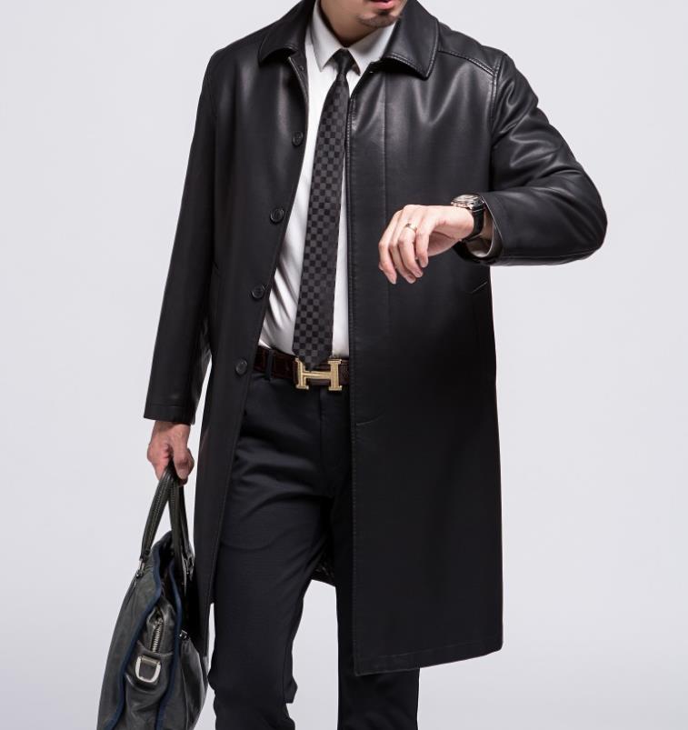 乐天商城 - レザーコート 革コート 裏起毛 ピーコート レザーPコート 紳士服 レザージャケット メンズ ビジネス ハーフコート ブルゾン アウター 秋冬 防風 革ジャン 皮ジャン チェスターコート 黒色 送料無料