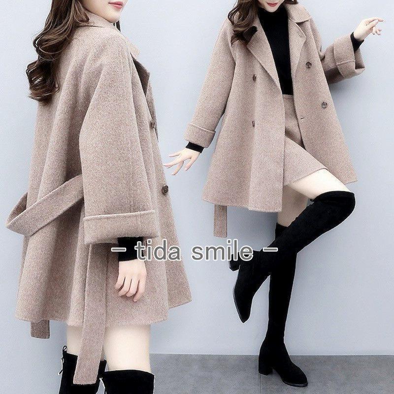 チェスターコート レディース 秋冬 厚手 ロングコート セットアップ アウター 2点セット きれいめ 韓国風 通勤 おしゃれ オーバーコート おしゃれ