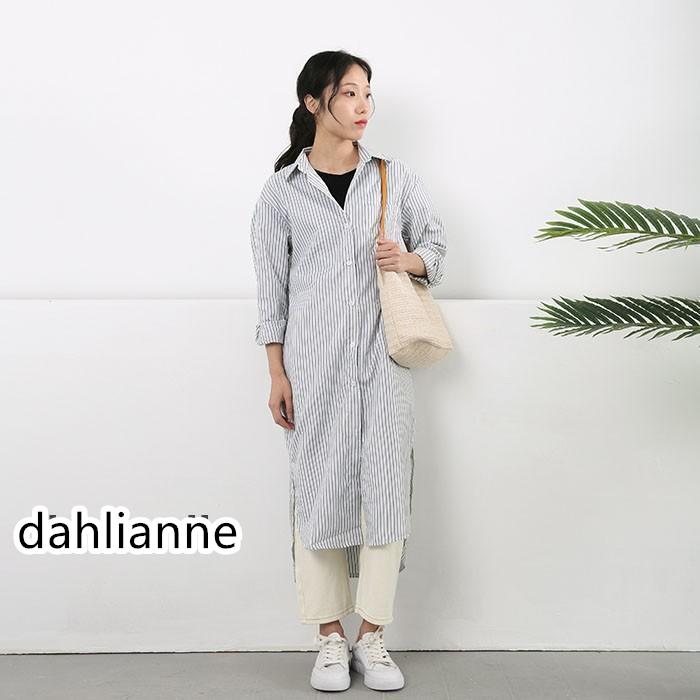 ワンピース シャツワンピース レディース 春 春夏 夏 ロングシャツ レディース ロングワンピース ロング丈 長袖 ストライプ 大きいサイズ ゆったり 体型カバー